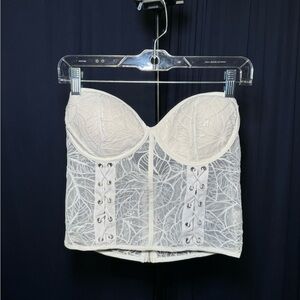 Super cute white sheer corset top
